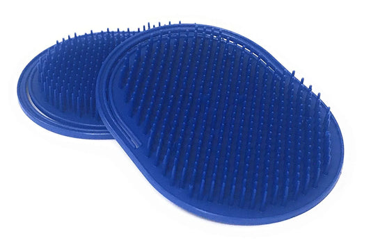 GBS Pet Grooming Tools Hair Massager Cleaning & Tangles Bath Shampoo Brush Lint Silicone 3.78In X 2.99In Color Blue Pack of 2