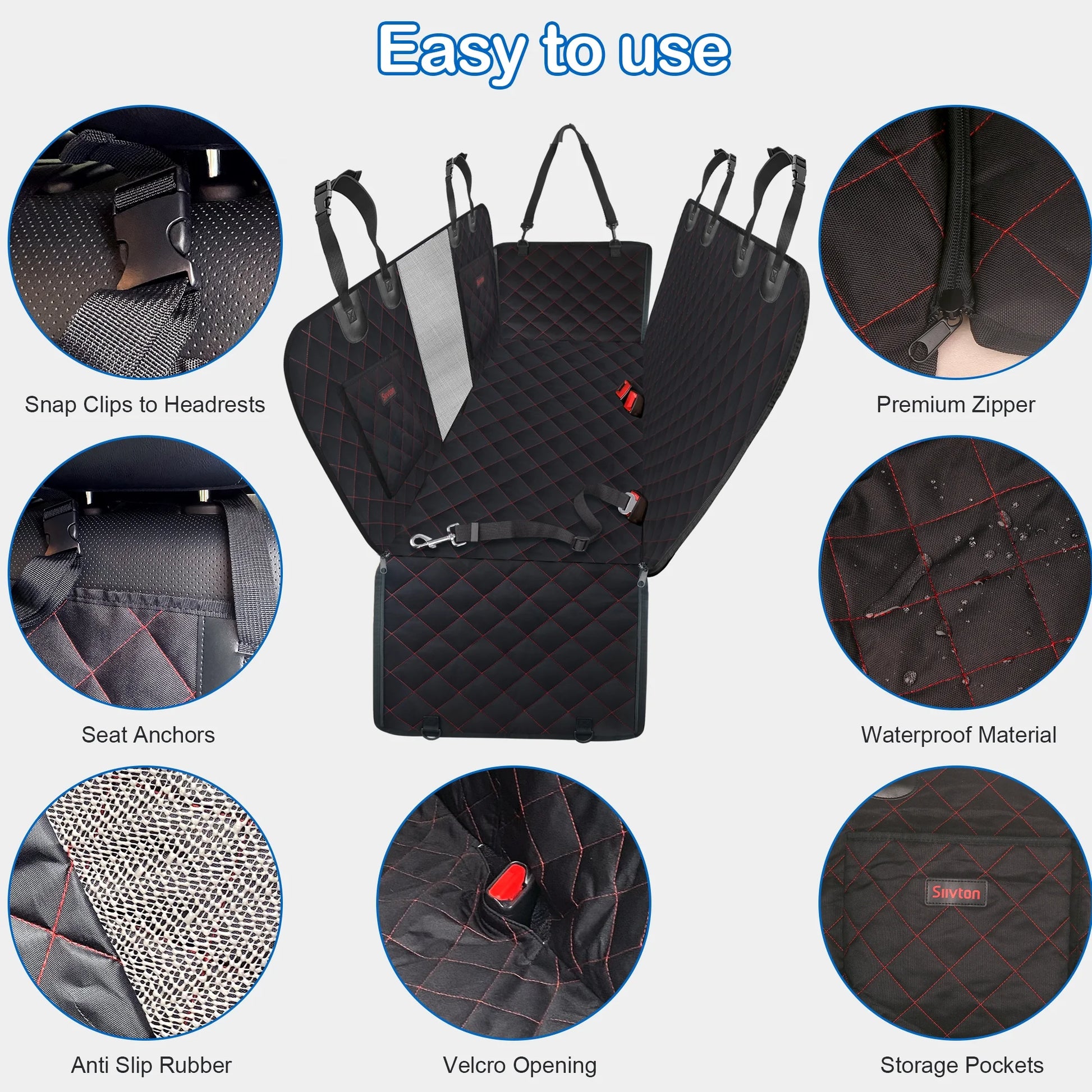 Dog Back Seat Cover Protector Waterproof Scratchproof Nonslip Hammock for Dogs Backseat Protection against Dirt and Pet Fur Pets Seat Covers for Cars & Suvs