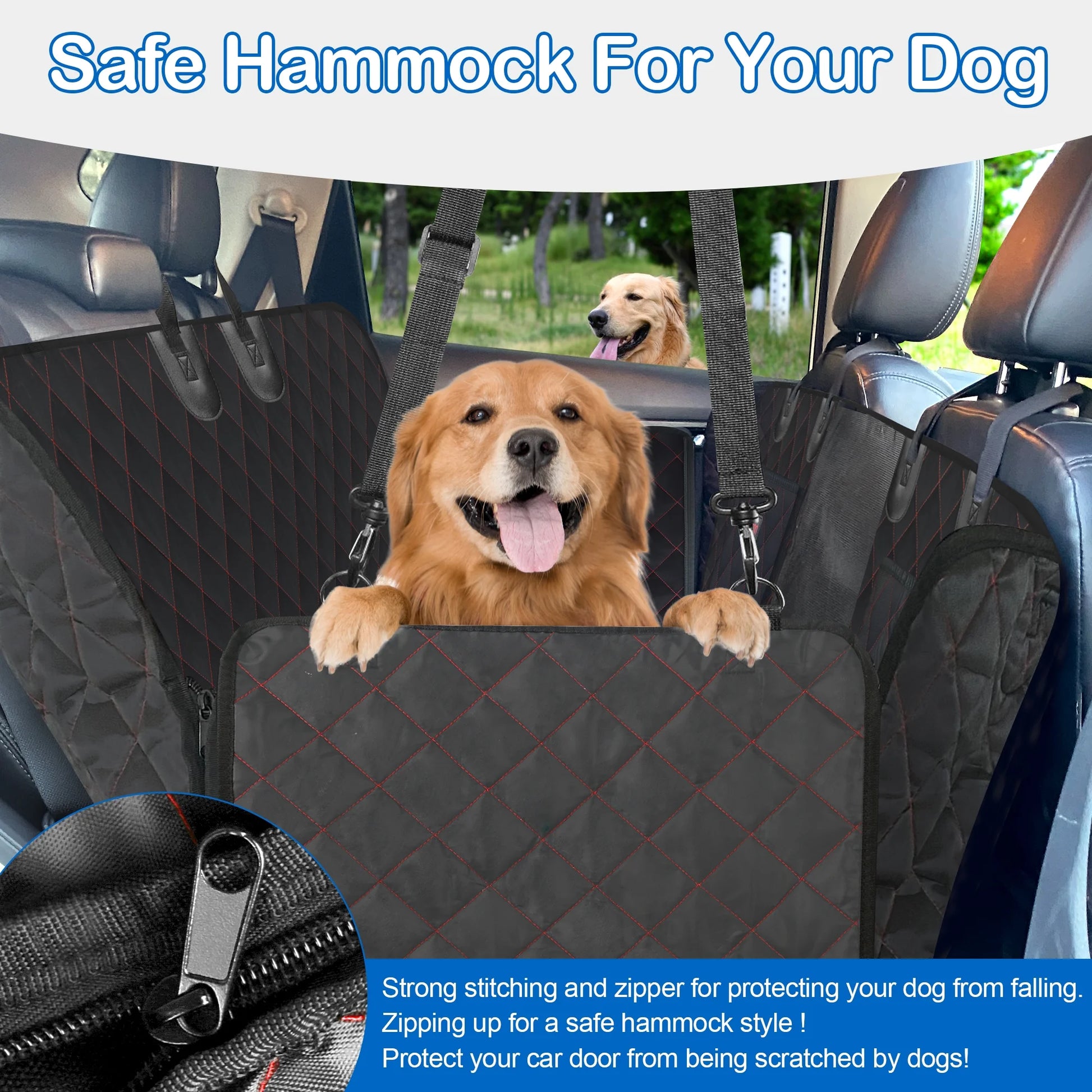 Dog Back Seat Cover Protector Waterproof Scratchproof Nonslip Hammock for Dogs Backseat Protection against Dirt and Pet Fur Pets Seat Covers for Cars & Suvs