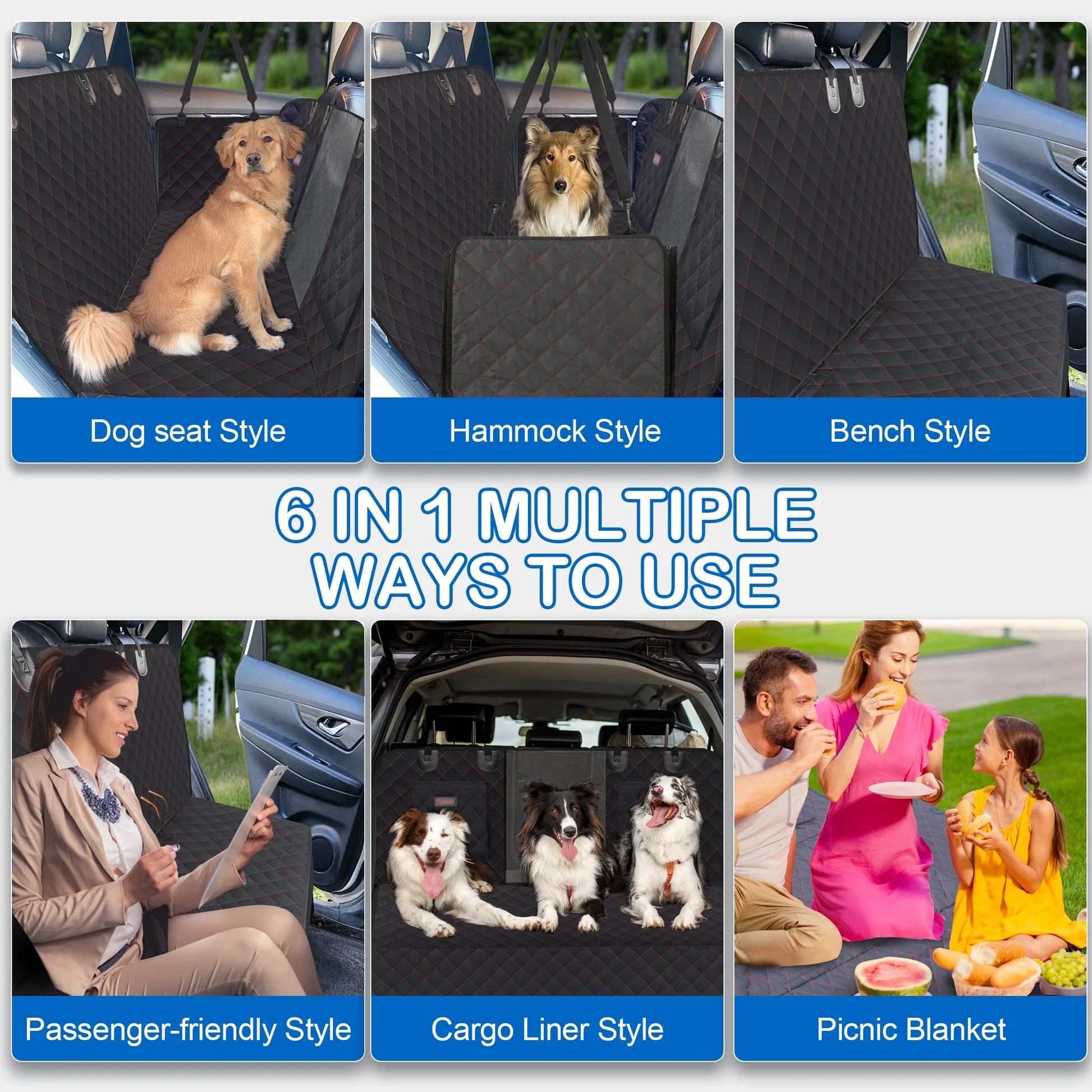 Dog Back Seat Cover Protector Waterproof Scratchproof Nonslip Hammock for Dogs Backseat Protection against Dirt and Pet Fur Pets Seat Covers for Cars & Suvs