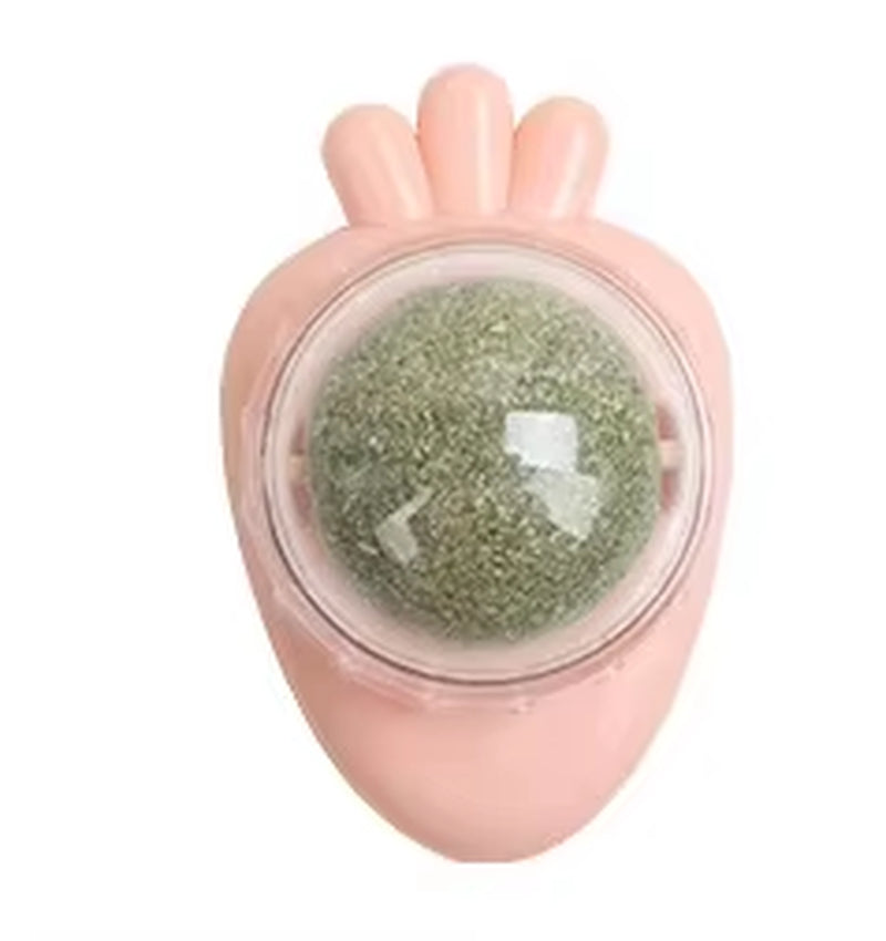 Catnip Balls Wall Stick-On Ball Toys Cat Mint Ball Healthy Natural Removes Hair Balls to Promote Digestion Pet Cat Grass Snacks